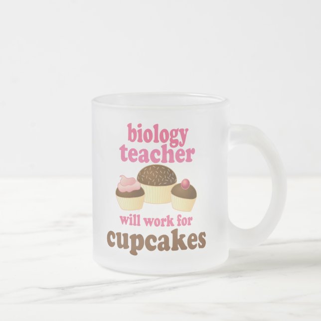 Taza De Cristal Esmerilado Regalo (divertido) del profesor de biología (Derecha)