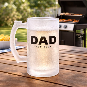 Taza De Cristal Esmerilado Regalo Establecido para Papá Cerveza de Vidrio Des