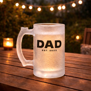 Taza De Cristal Esmerilado Regalo Establecido para Papá Cerveza de Vidrio Des