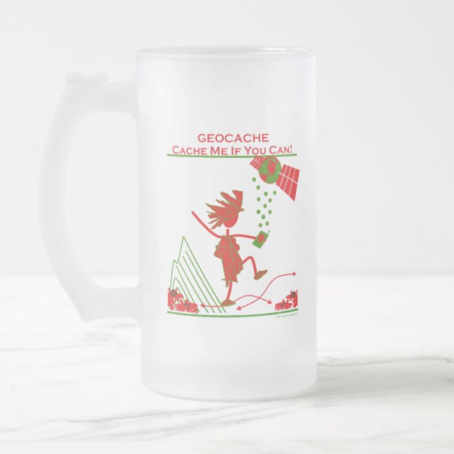 Taza De Cristal Esmerilado Regalo geocache - ¡Encárgueme si puedes! Regalos y (Izquierda)