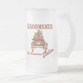 Taza De Cristal Esmerilado Regalo Groomsmen 16 oz Cerveza congelada Mug