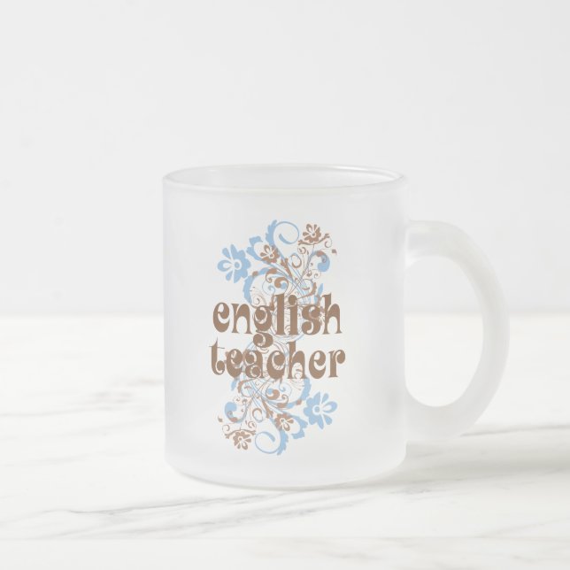 Taza De Cristal Esmerilado Regalo lindo del profesor de inglés (Derecha)
