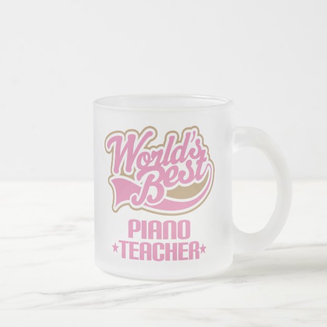 Taza De Cristal Esmerilado Regalo lindo del profesor de piano (Derecha)