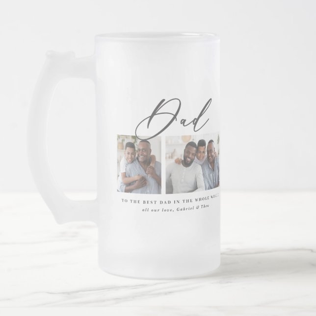Taza De Cristal Esmerilado Regalo moderno de escritura multifoto mínima (Izquierda)