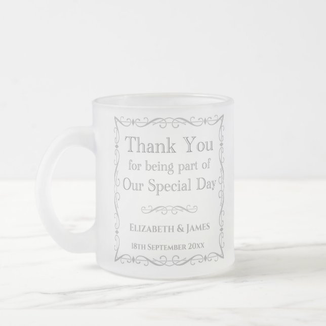 Taza De Cristal Esmerilado Regalo para Bodas (Izquierda)