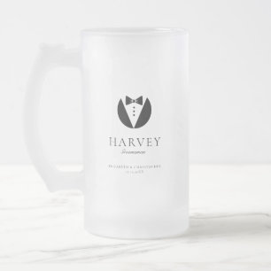 Taza De Cristal Esmerilado Regalo para Padrino de Boda Corbata de Lazo Simple
