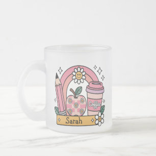Taza De Cristal Esmerilado Regalo Personalizado de Regreso a Clases para Maes