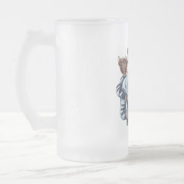Taza De Cristal Esmerilado Regalo personalizado de Super Mamá con hijo e hija