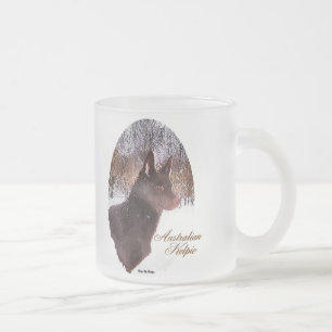 Taza De Cristal Esmerilado Regalos australianos del navidad del Kelpie