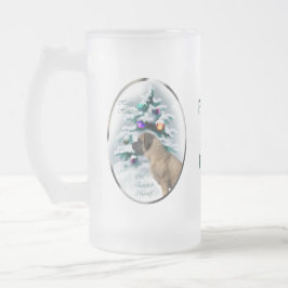 Taza De Cristal Esmerilado Regalos de antiguos Navidades de castiff ingleses