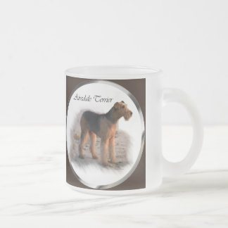 Taza De Cristal Esmerilado Regalos de arte de Airedale Terrier