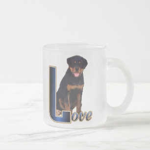 Taza De Cristal Esmerilado Regalos de arte de Rottweiler