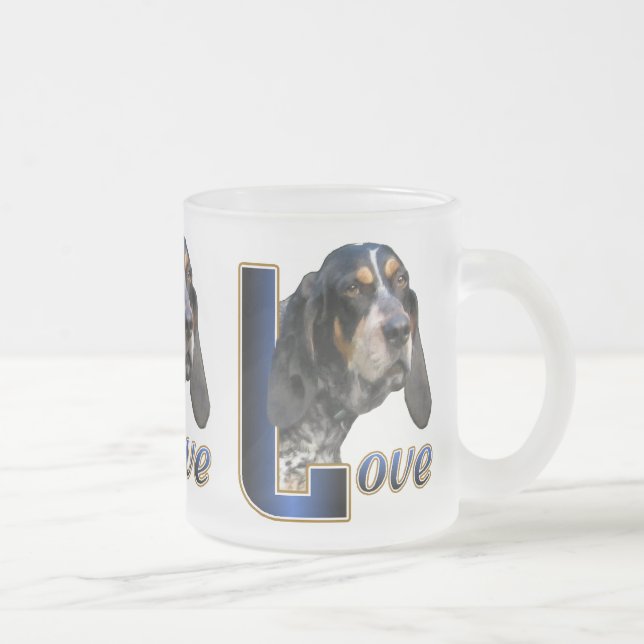 Taza De Cristal Esmerilado Regalos de Bluetick Coonhound (Derecha)