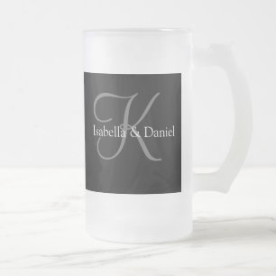 Taza De Cristal Esmerilado Regalos de boda Mug Monogramas