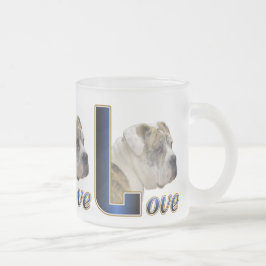 Taza De Cristal Esmerilado Regalos de Bulldog en inglés