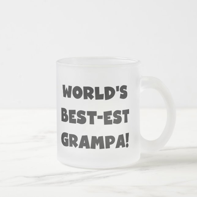 Taza De Cristal Esmerilado Regalos de camisetas Grampa más grandes del mundo  (Derecha)