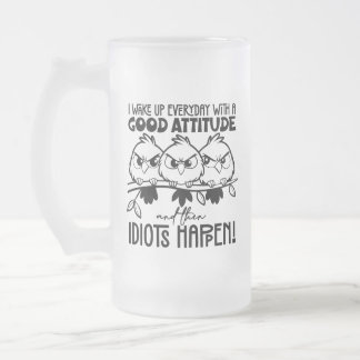 Taza De Cristal Esmerilado Regalos de cita de pájaro divertido para idiotas