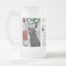 Taza De Cristal Esmerilado Regalos de Labrador Recuperador de Navidades