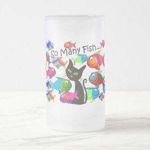 Taza De Cristal Esmerilado Regalos de los amantes del gato de "tan muchos