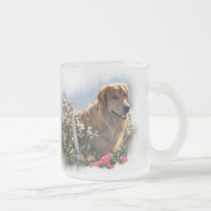Taza De Cristal Esmerilado Regalos de los amantes del Golden Retriever