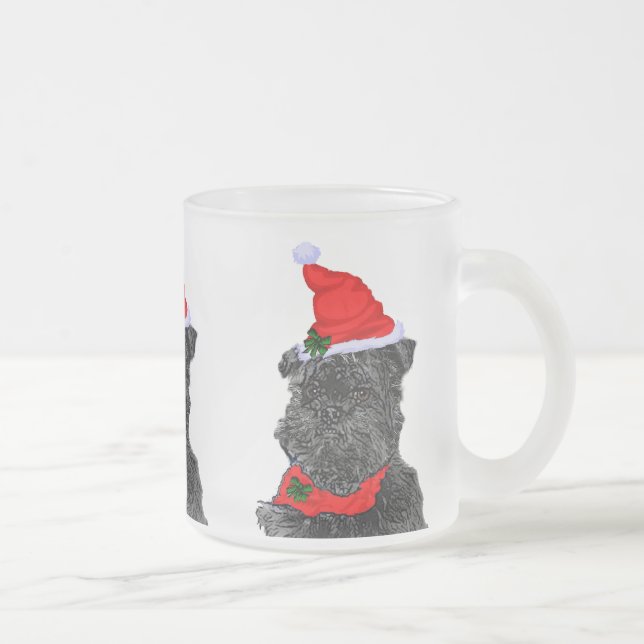 Taza De Cristal Esmerilado Regalos de los Navidades de Affenpinscher (Derecha)