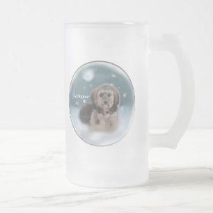 Taza De Cristal Esmerilado Regalos de Navidades de Cockapoo