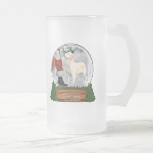 Taza De Cristal Esmerilado Regalos de Navidades de Golden Retriever