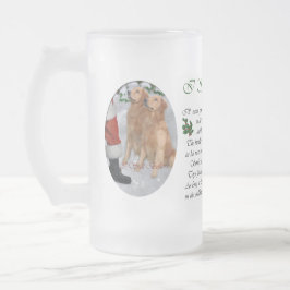 Taza De Cristal Esmerilado Regalos de Navidades de Golden Retriever