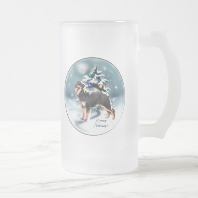 Taza De Cristal Esmerilado Regalos de Navidades de Hovawart (Derecha)