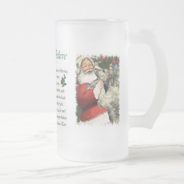 Taza De Cristal Esmerilado Regalos de Navidades de Wolfhound de Irlanda (Derecha)