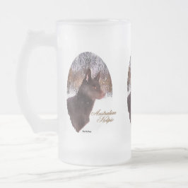 Taza De Cristal Esmerilado Regalos de Navidades Kelpie australianos