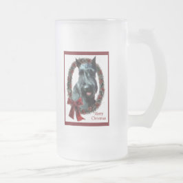 Taza De Cristal Esmerilado Regalos de Navidades Schnauzer