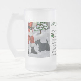 Taza De Cristal Esmerilado Regalos de Navidades Terrier de Escocia