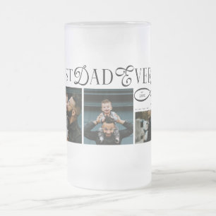 Taza De Cristal Esmerilado Regalos del Día del Padre con Foto de Corazón del