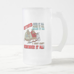 Taza De Cristal Esmerilado Regalos del retiro y camisetas del retiro