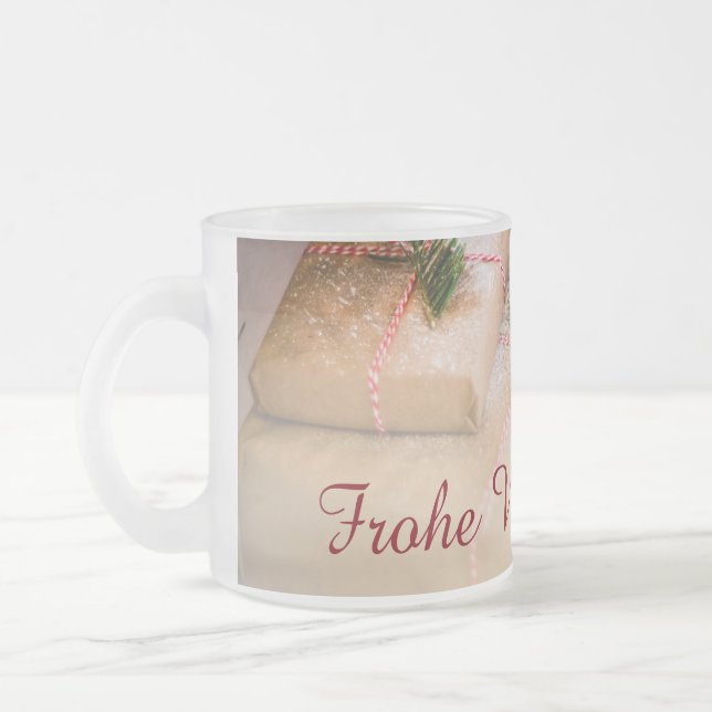 Taza De Cristal Esmerilado Regalos festivos como motivo de Navidades (Izquierda)