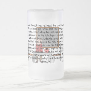 Taza De Cristal Esmerilado Regalos jubilados del arte de historia de la