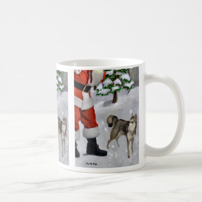 Taza De Cristal Esmerilado Regalos Navidades de Alaskan Klee Kai (Derecha)