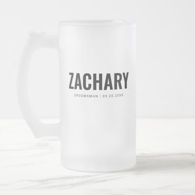 Taza De Cristal Esmerilado Regalos para Padrinos de Boda Fiesta de Hombres Má (Izquierda)