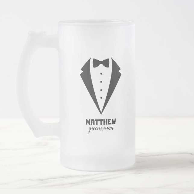 Taza De Cristal Esmerilado Regalos personalizados para los Groomsmen (Izquierda)