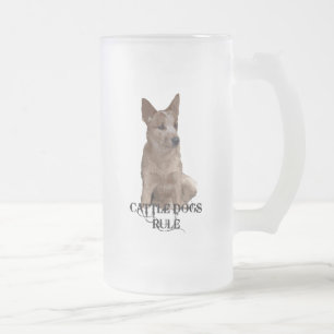 Taza De Cristal Esmerilado Regla de los perros del ganado