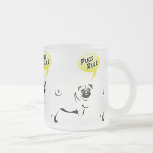 Taza De Cristal Esmerilado Reglas del Pug