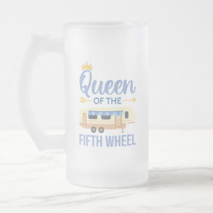 Taza De Cristal Esmerilado Reina De La Quinta Rueda