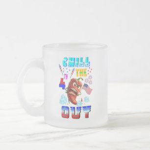 Taza De Cristal Esmerilado Relaja el 4 de julio