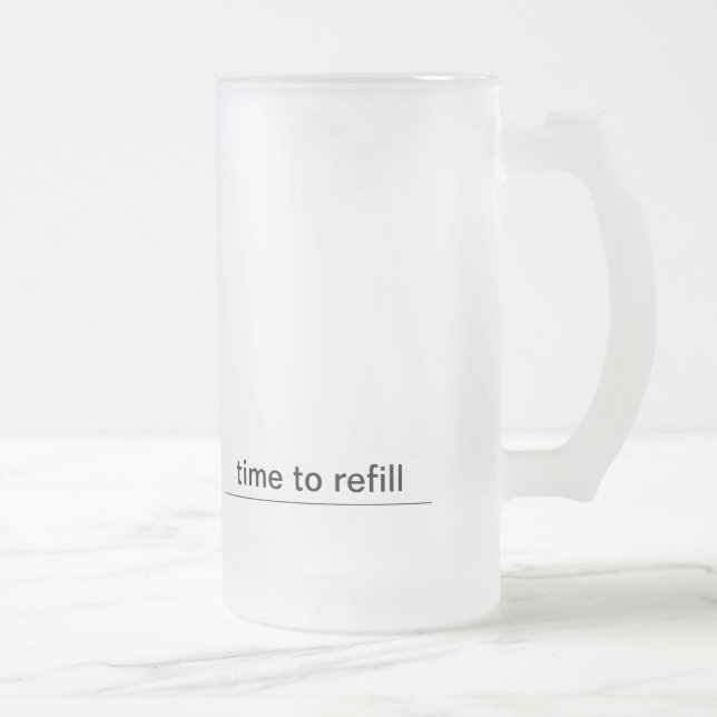 Taza De Cristal Esmerilado relléneme (Derecha)