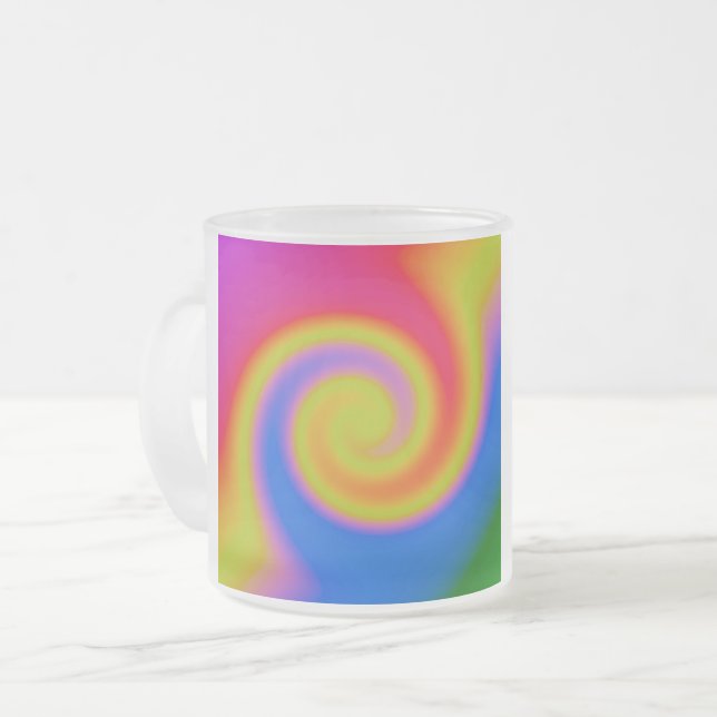 Taza De Cristal Esmerilado Remolino arcoiris (Anverso izquierdo)