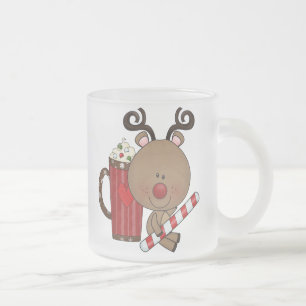Taza De Cristal Esmerilado Reno de Rudy con cacao