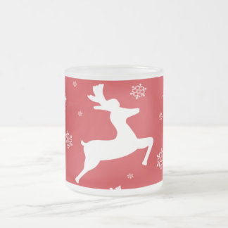 Taza De Cristal Esmerilado Reno del navidad