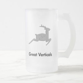 Taza De Cristal Esmerilado Renos Grandes Verticales