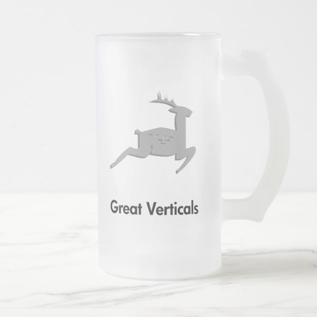 Taza De Cristal Esmerilado Renos Grandes Verticales (Derecha)